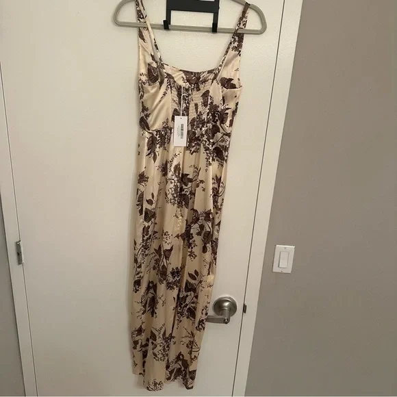 Reformation Solay Silk Slit maxi dress in Dylan - Picture 5 of 5